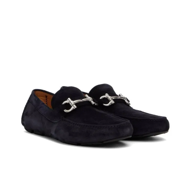 FERRAGAMO GANCINI Loafers Men's Blue-2