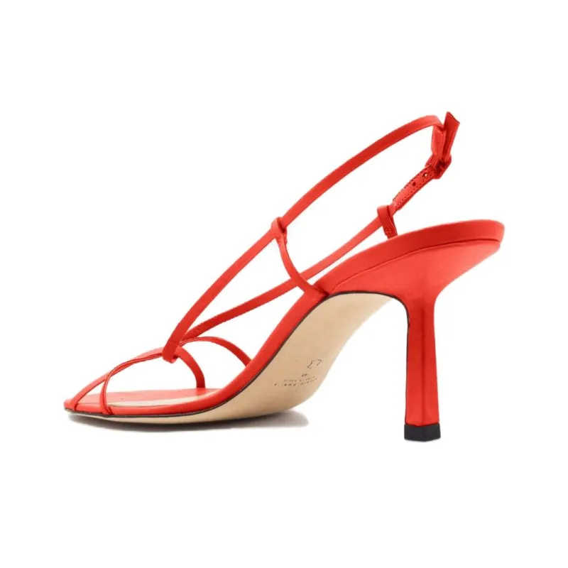 STUDIO AMELIA Entwined Strap Sandals 7cm Women's Red-3