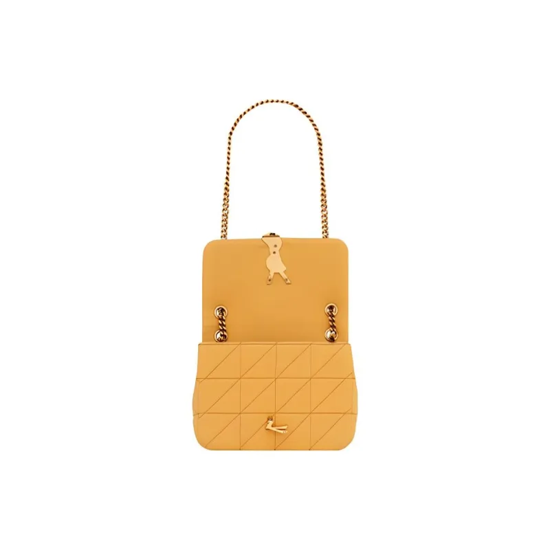 SAINT LAURENT Jamie Wool Shoulder Bag Women's Orange Yellow-4