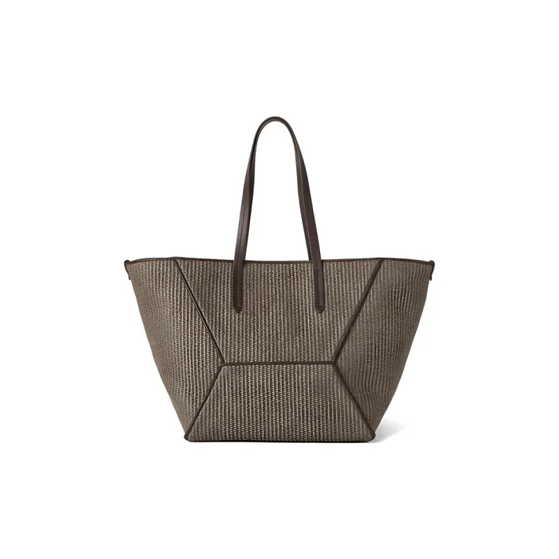 Brunello Cucinelli Monili-embellished Raffia Tote Bag-2