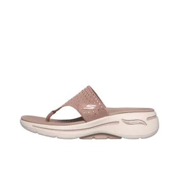 Skechers Go Walk Arch Fit Rhinestone Abrasion-Resistant Slip-Resistant Flip Flops Women's Taupe