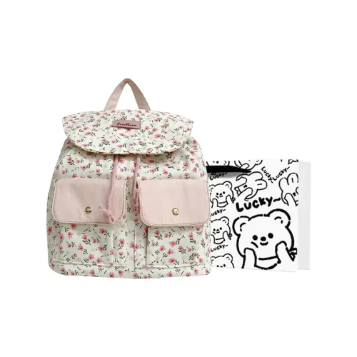 WEIERLUN Backpacks Floral Pattern+Gift Bag