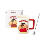 Crayon Shin-Chan Mark Square Cup-Thumbs Up (with Spoon)