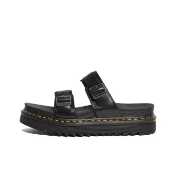 Dr.Martens Myles Brando Leather Buckle Slide Sandal Black