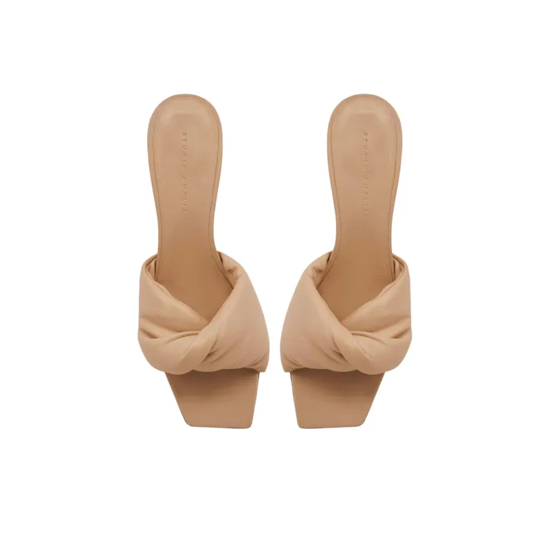 STUDIO AMELIA Slide Slippers 7.5cm Women's Beige-3