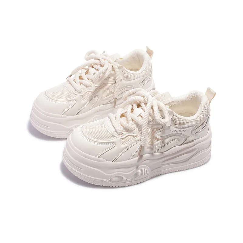Miss Zhang Slip Resistant Cushioning Quick Drying Wear Resistant Lightweight Low Top Skateboard Shoes Women's Raw White-4