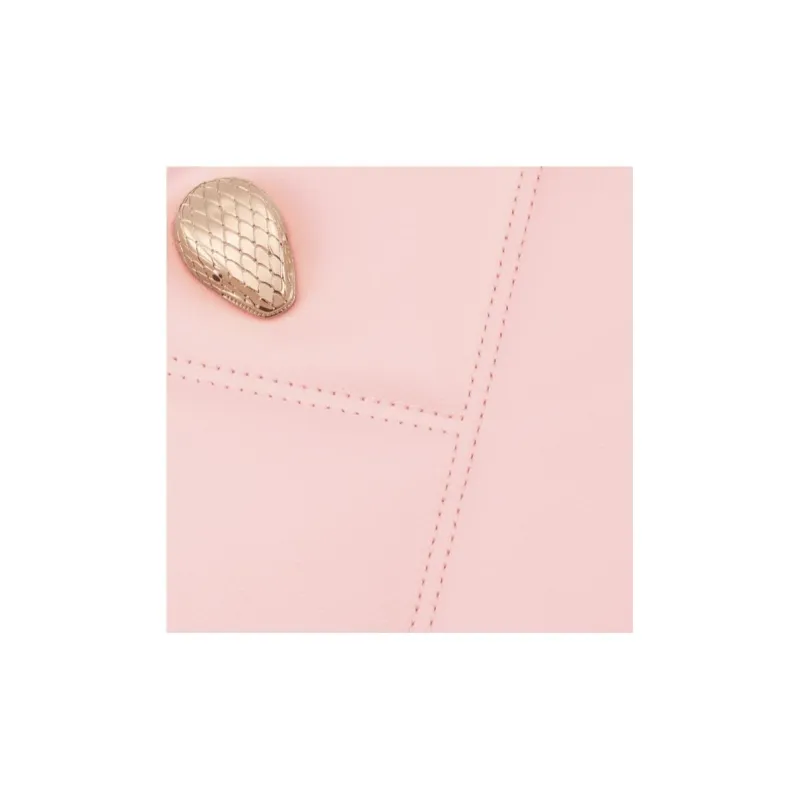 BVLGARI Serpenti Cabochon Calfskin Clutch Women's Pink-4