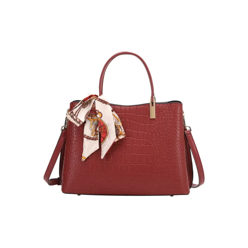 TTaG．baG Cow Leather One Shoulder Handbag Women's Red-2