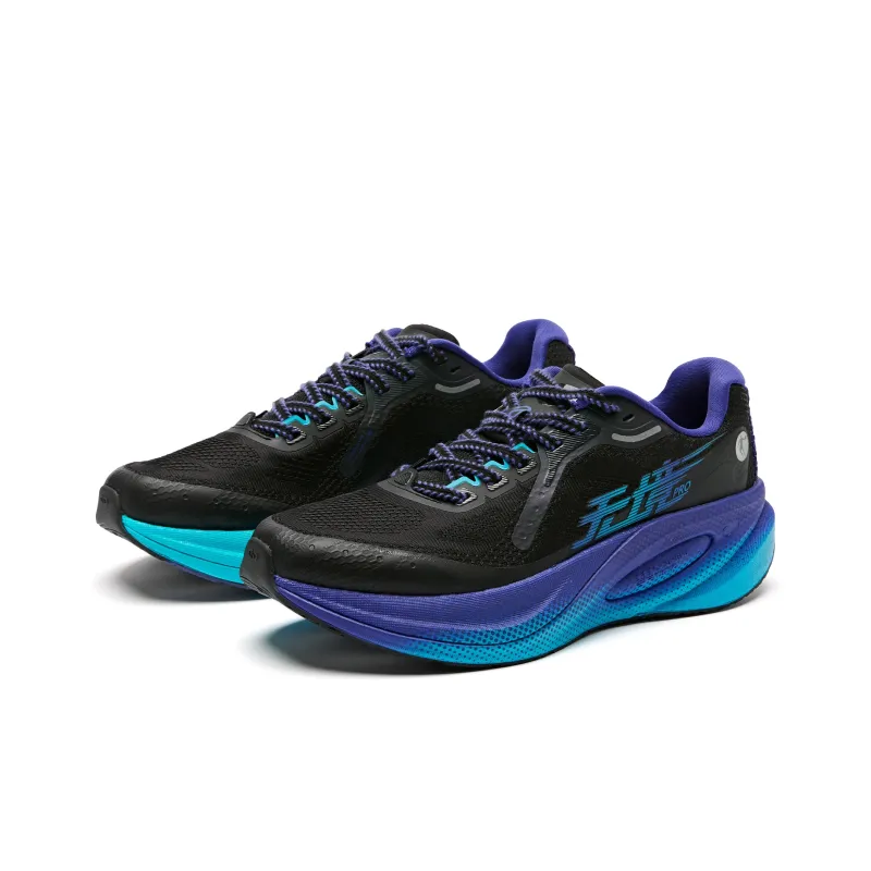 QIAODAN Borderless PRO Cushioning Wear Resistant Low Top Running Shoes Men's Black Purple-2
