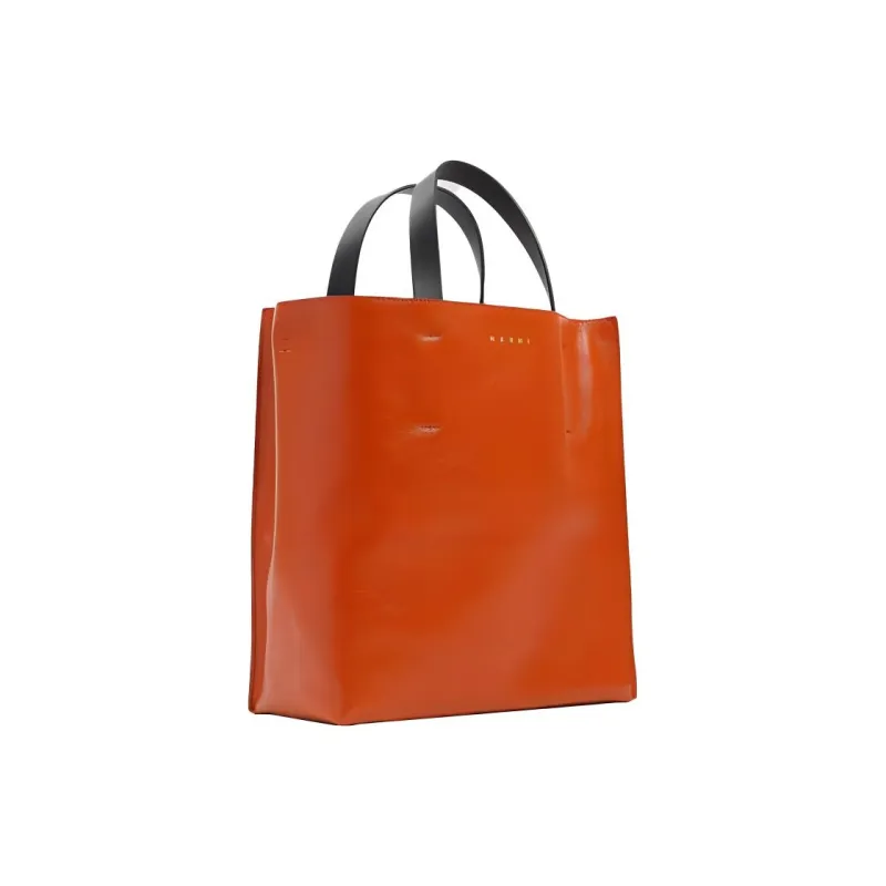 MARNI Cow Leather One Shoulder Tote Bag, Shopping Bag, Crossbody Bag, Handbag, Clutch Women's Orange-1