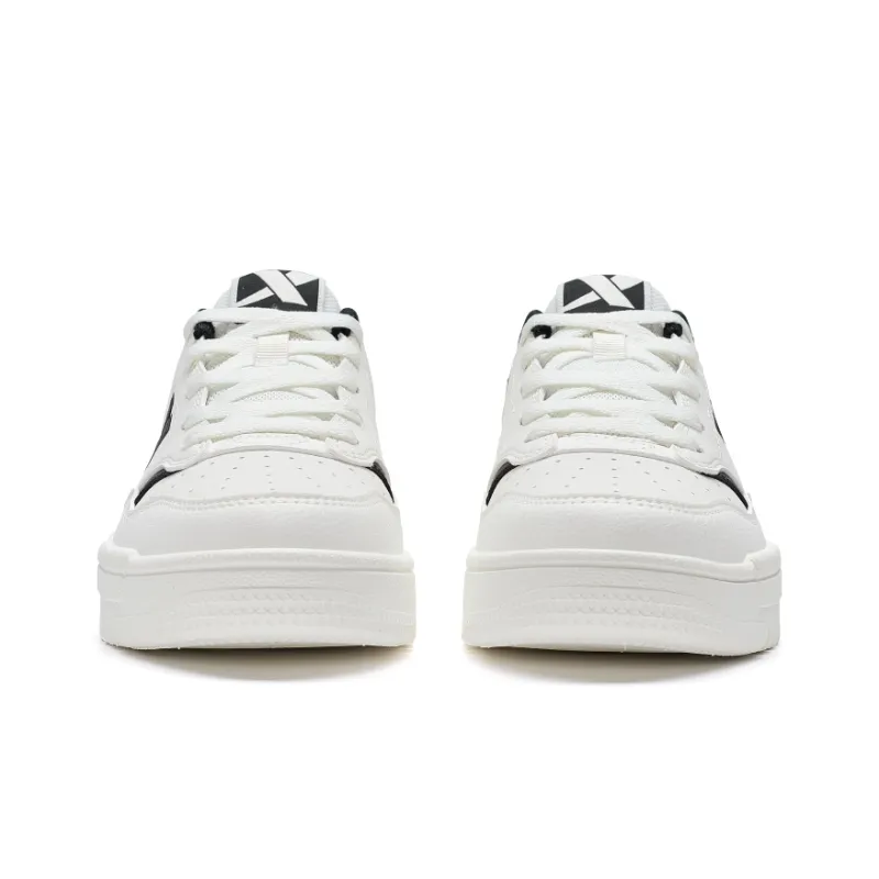 XTEP Air Force 1 2.0 Coverage Wear Resistant Lightweight Low Top Skateboard Shoes Women's Canvas White/Black-5