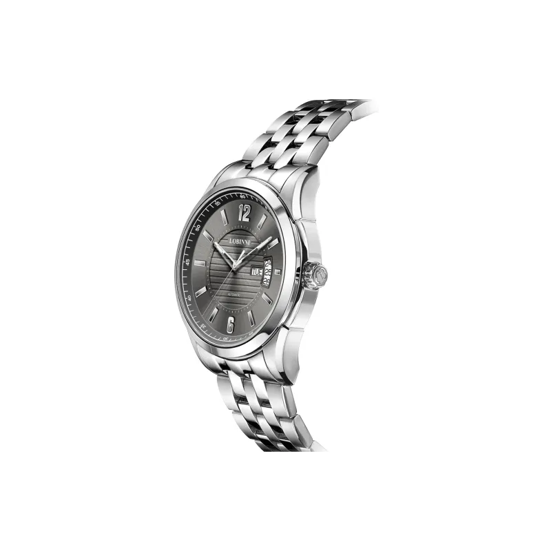 LOBINNI L Automatic Mechanical Movement Genuine Leather Strap Watch Men's Watches Silver Dial-20