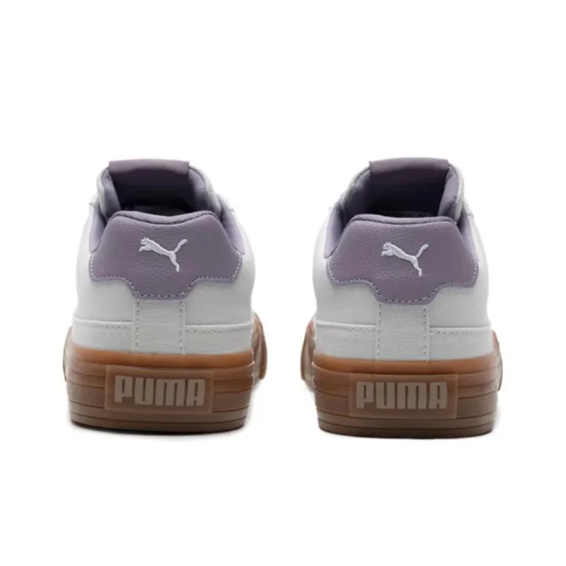 PUMA Court Classic Vulc Coverage Wear-Resistant Lightweight Low-Top Skateboard Shoes Women's White Purple-4