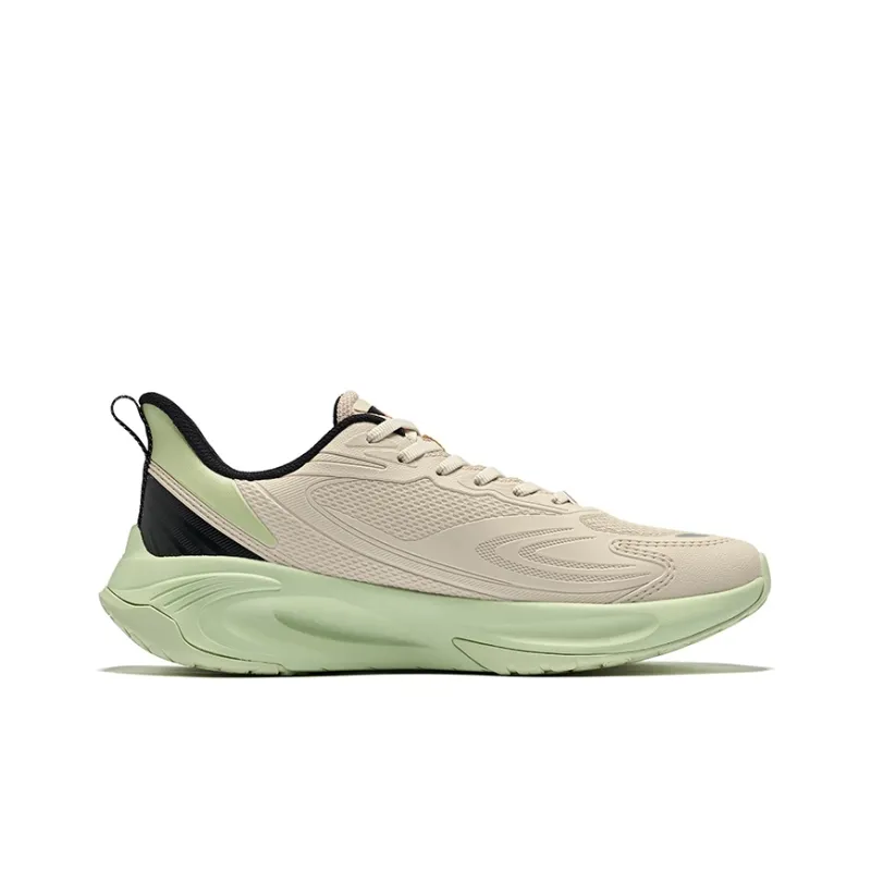 Erke Cushioned Wear Resistant Breathable Low Top Sprint Running Shoes Men's Birch Wood-1