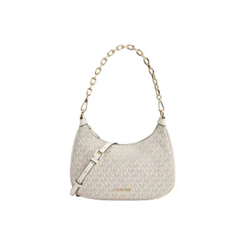MICHAEL KORS Coated Canvas Handbag Shoulder Bag Women's White & Brown
