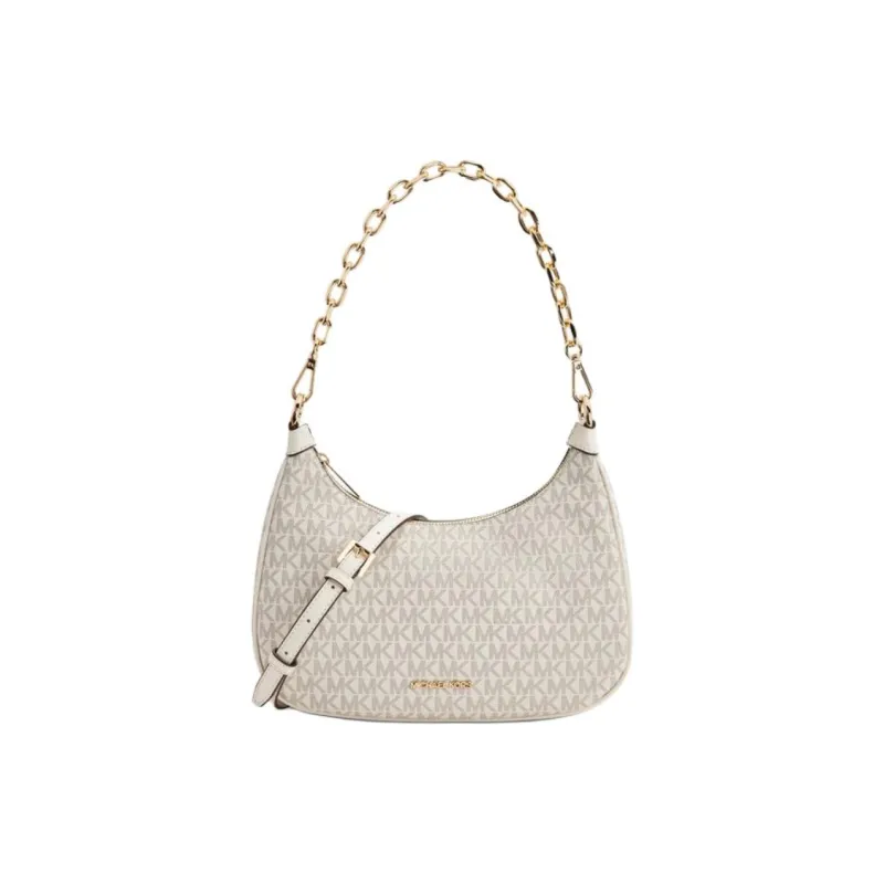 MICHAEL KORS Canvas Coated Handbag, Shoulder Bag Women's White & Brown-0