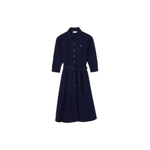 LACOSTE Long-Sleeved Dresses Women's Blue