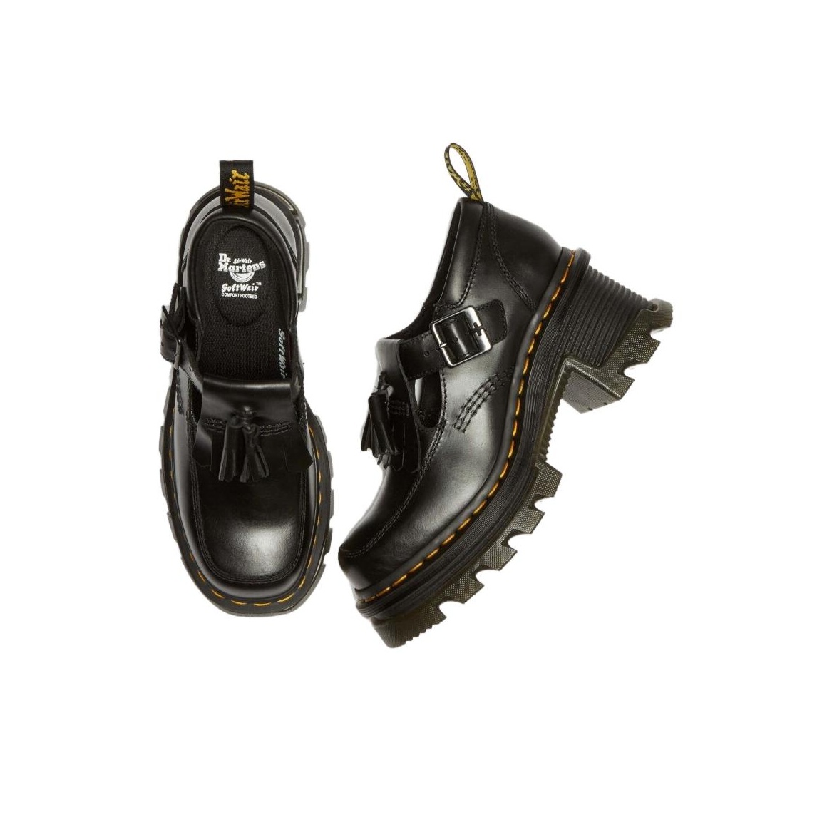 ★US購入急いで！★Dr. Martens Corran Mary Jane Heeled Shoes Corran Atlas Leather Mary Jane Heeled Shoes in Black Atlas