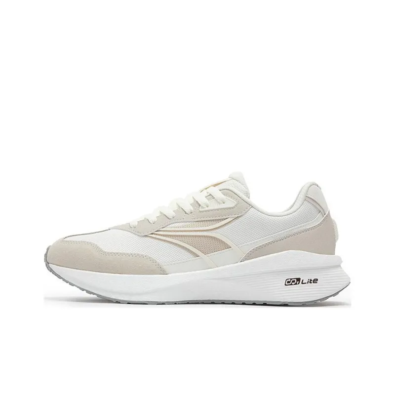 361° Long Wind 4 Wear Resistant Low Top Casual Shoes Men's White Beige-0