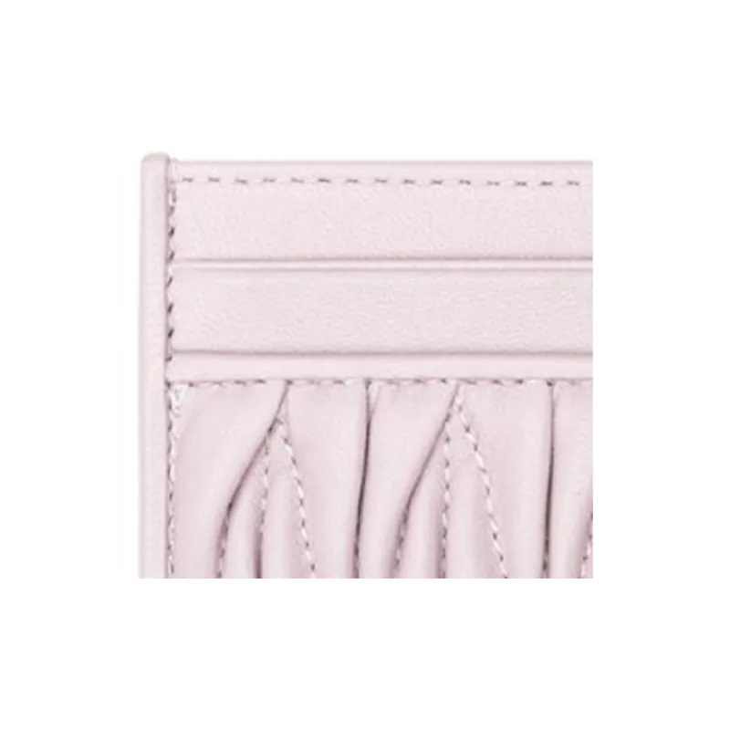 MIU MIU MatelasséMaritime Nappa Leather Card Holder Women's Light Pink-3