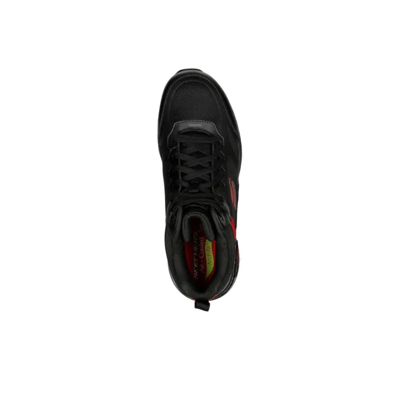 Skechers Work Non-slip Wear-resistant Impact-resistant High-Top Outdoor Shoes Men's Black Red-3