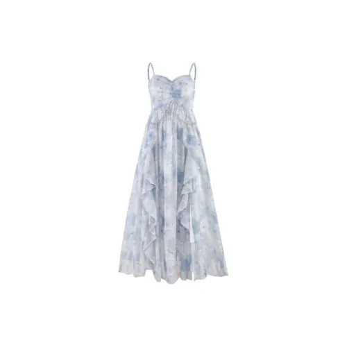 Qingli Wanton Slip Dresses Women's Blue