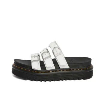 Dr.Martens Rubber Sole Slip Resistant Slide Slippers Women's Black White