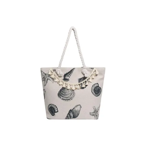 CHISIY Fabric Tote Bag Shopping Bag Shoulder Bags Large Size Unisex Shell White