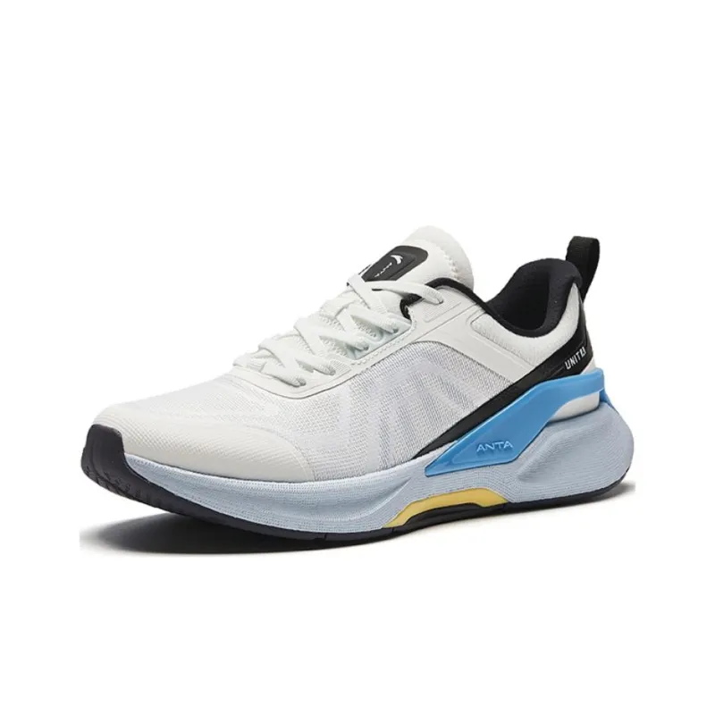 Anta Variety Training Collection Cushioning Slip Resistant Low Top Training Shoes Men's White Black Blue-1