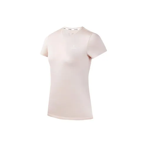 QIAODAN T-Shirts Women's Sheer Pink Lace