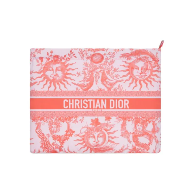 DIOR Technical Fabric Clutch Women's Coral Red-0