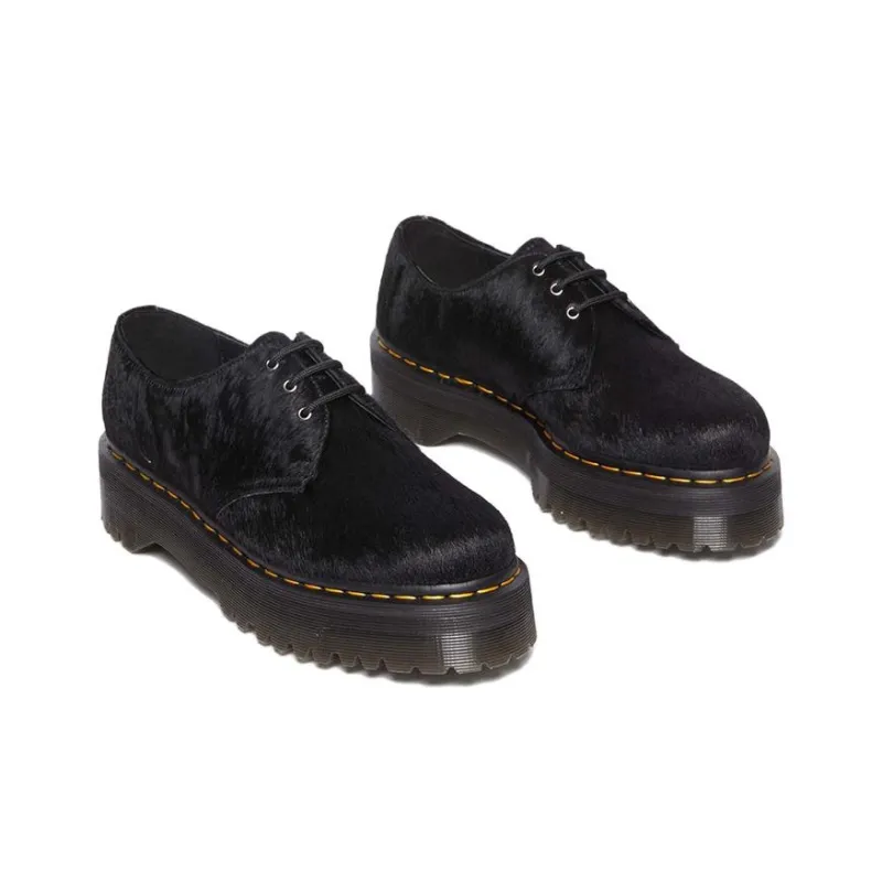 Dr.Martens 1461 Hair On Platform Shoes 'Black Hair On'-1