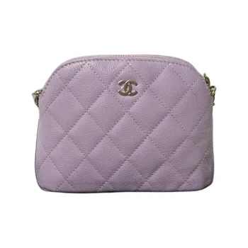 CHANEL Calfskin Clutches Shoulder Bag Crossbody Bag Women's Light Purple