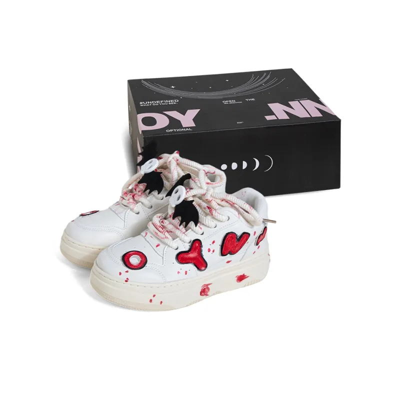 OYNN Young Baby Series Skateboard Shoes Women's Low Top Red-6