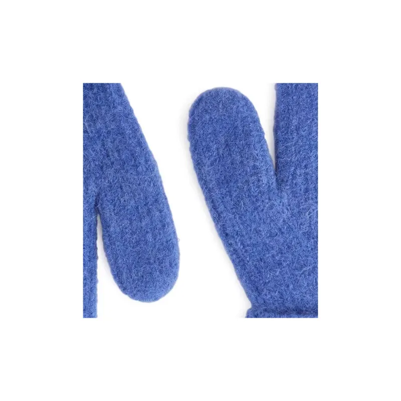 ARKET Polyester Wool Alpaca Polyamide Elastane Knit Gloves Women's Blue-1