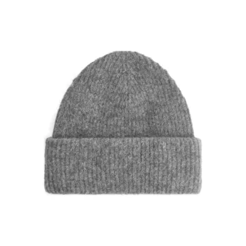 ARKET Polyester Alpaca Wool Elastane Beanies Women's Dark Gray