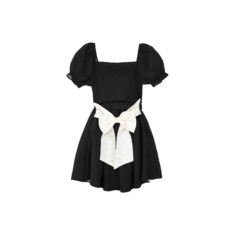 JOSR Short Sleeved Dresses Women's Black-1
