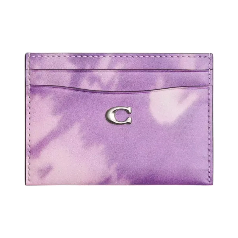COACH Card Case Smooth Leather Card Holder Mini Women's Purple-0