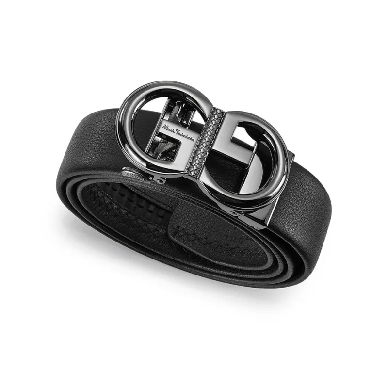 FAIRWHALE Plain Weave Top Grain Cow Leather Automatic Buckle Genuine Leather Pant Belt Men's Width 3.5CM-3