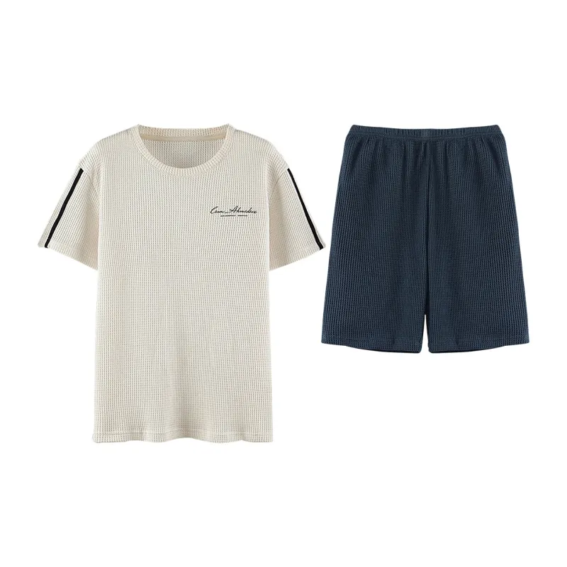 Flowers In Water Pajama Set Men's Apricot-0