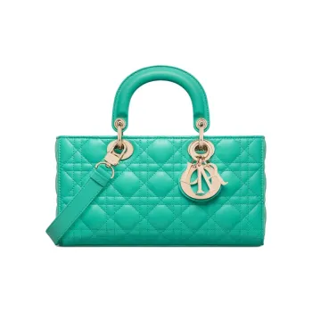 DIOR DIORIVIERALady D JOY Lambskin Shoulder Bag Crossbody Bag Handbag Medium Size Women's Tiffany Blue Color
