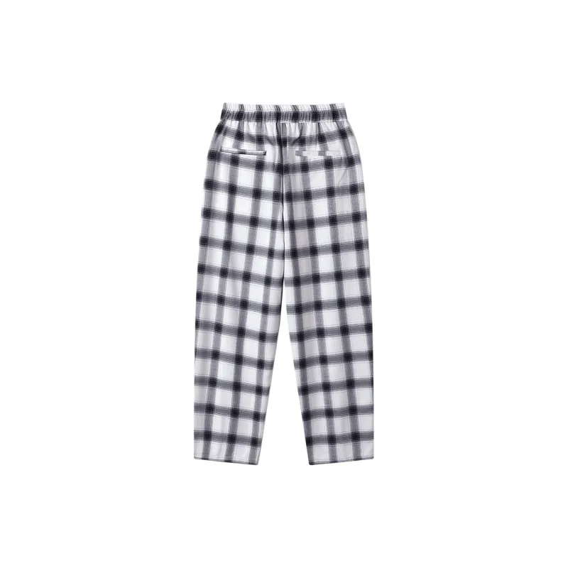 H YXIANG Casual Pants Women's White Plaid-1