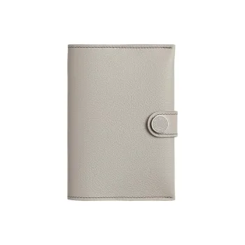 HERMES Evercolor Calfskin Card Holders Passport Holders Women's Concrete Gray