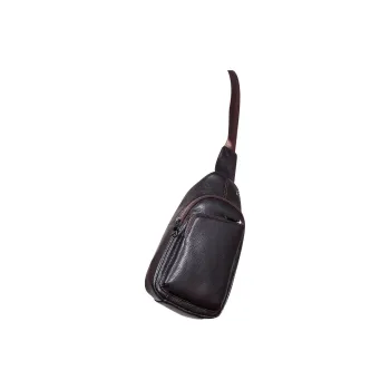 DOSRFINI Top Grain Cow Leather Sling Bag Regular Men's Black/Coffee