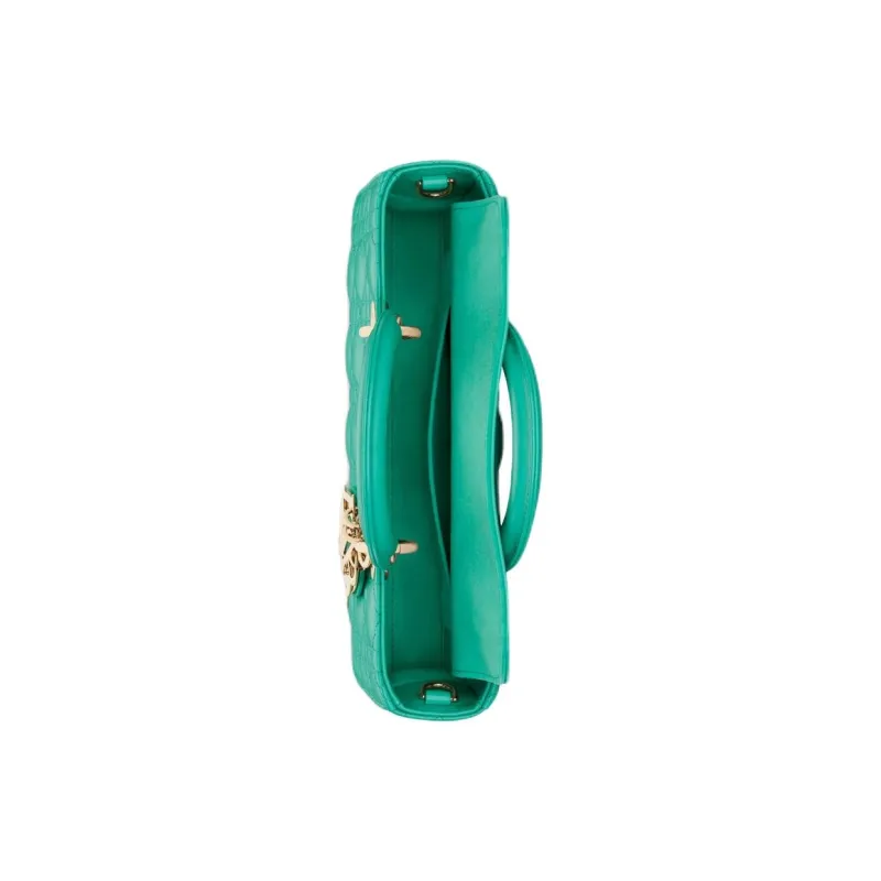 DIOR DIORIVIERALady D JOY Lambskin Shoulder Bag Crossbody Bag Handbag Medium Size Women's Tiffany Blue Color-3