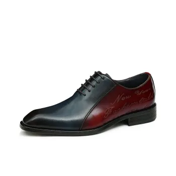 ASTON M.JAZZ Dress Shoes Men Low Top Blue/Brown