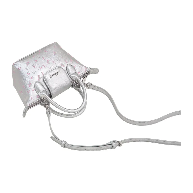 AILUXI Synthetic Leather Handbag Shoulder Bag Crossbody Bag Regular Women's Crystal Pink Silver-3