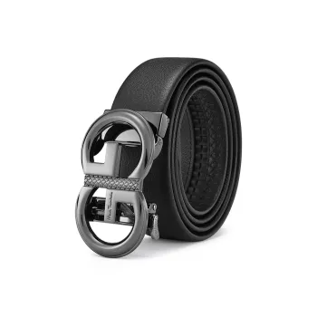 FAIRWHALE Plain Weave Top Grain Cow Leather Automatic Buckle Genuine Leather Pant Belt Men's Width 3.5CM