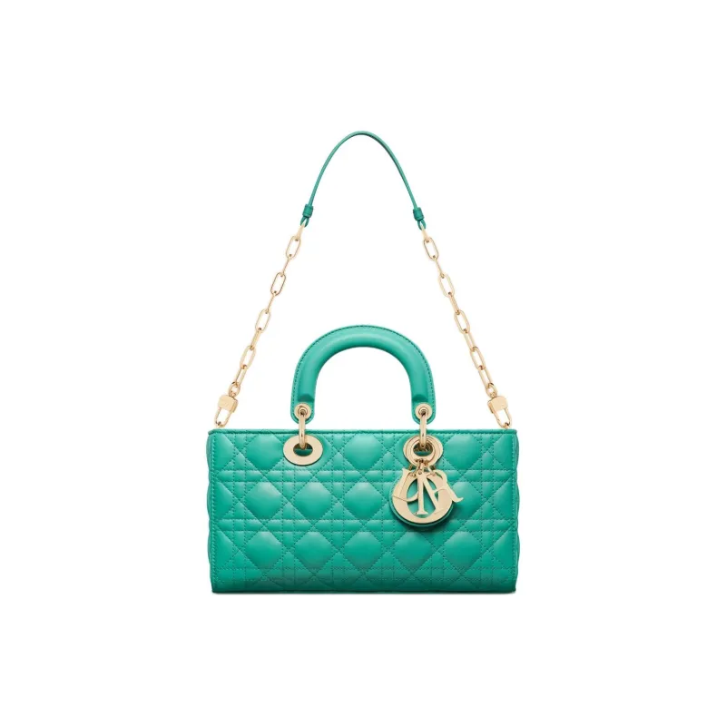 DIOR DIORIVIERALady D JOY Lambskin Shoulder Bag Crossbody Bag Handbag Medium Size Women's Tiffany Blue Color-4