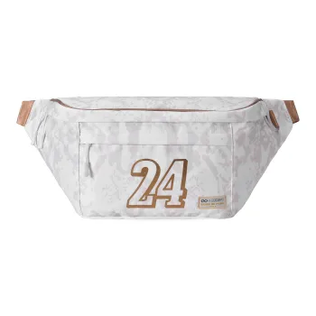 Spare No Pains. Polyester Fanny Pack, Sling Bag, Crossbody Bag, Basketball Bag Regular Unisex White Gold